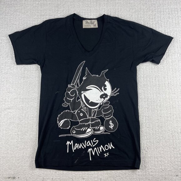 Y2K Dom Rebel Montreal Designer Felix the cat Punk Graphic T-shirt Men M READ - Picture 1 of 16